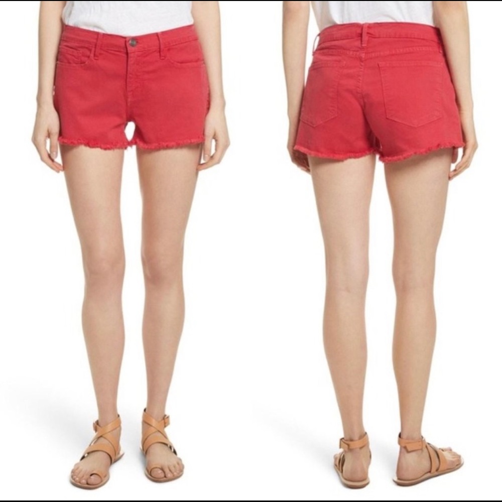 Frame denim London -Los Angeles Le Cutoff short size 25 in red denim.